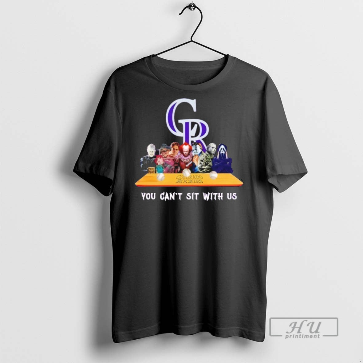 Trending Horror Movie Characters You Cant Sit With Us Colorado Rockies Halloween Graphic