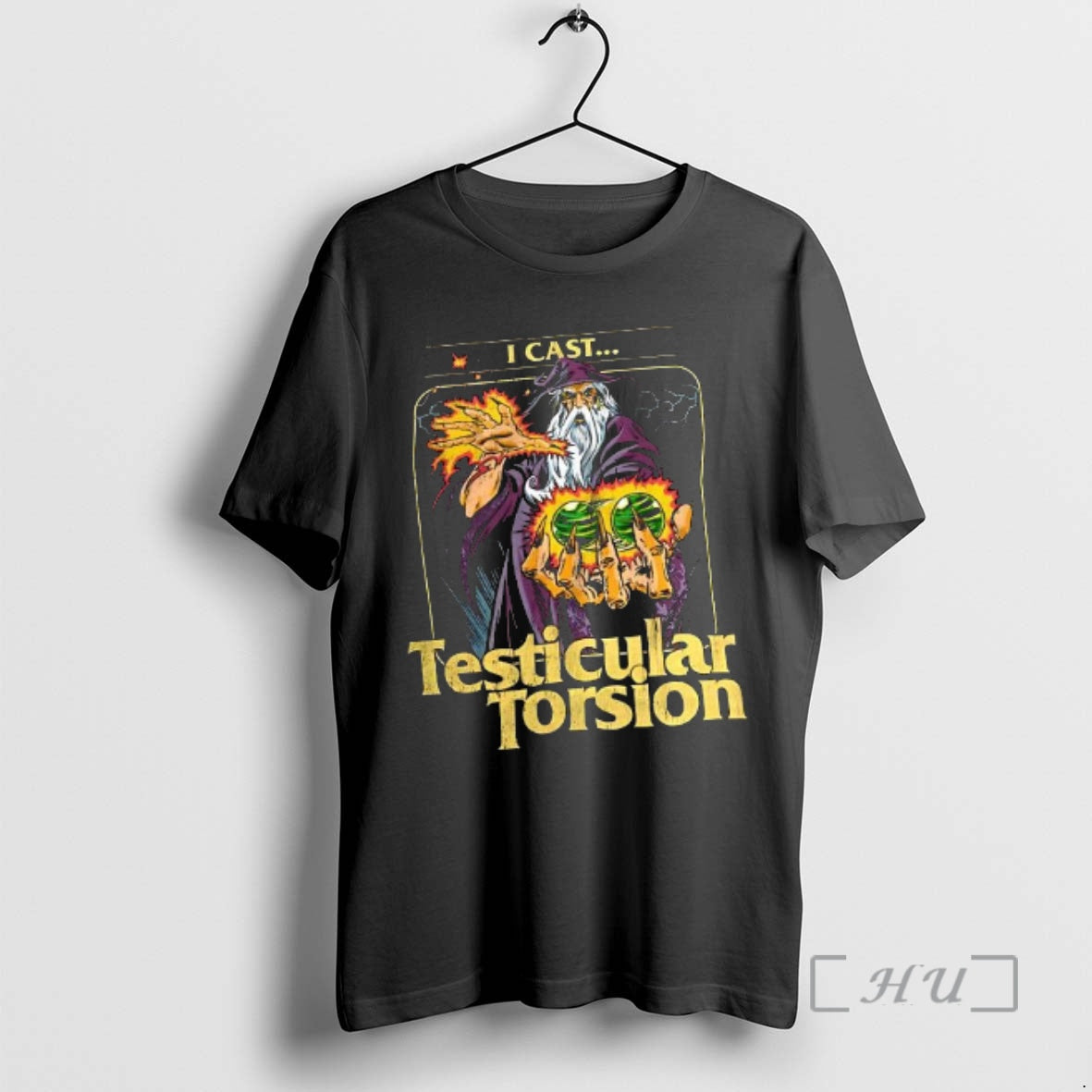 Trending I Cast Testicular Torsion Wizard Cartoon Meme Retro T-Shirts, Hoodie, Sweatshirt | AU18TeeNovaLab.com