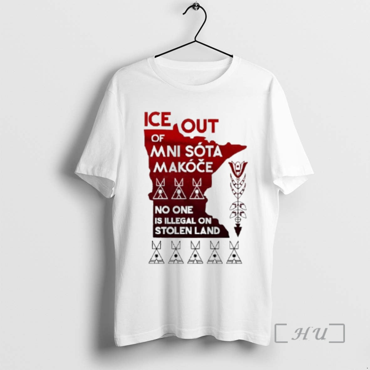 Trending Of Ice Out Mni Sota Makoce No One Is Illegal On Stolen Land Premium T-Shirts, Hoodie, Sweatshirt