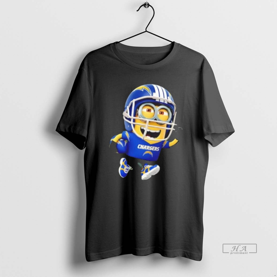 Trendy Minions Is Holding A Ball And Smiling At Los Angeles Chargers Fans