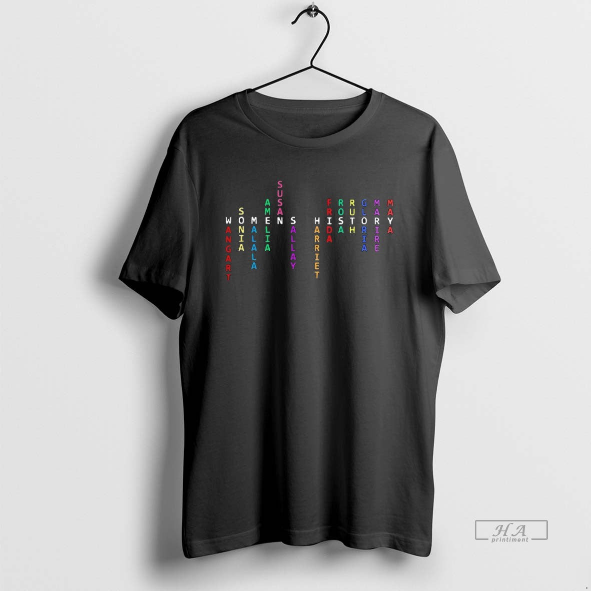 Trendy Womens History Wangart Sonia Malala Amelia Names Blackshirt