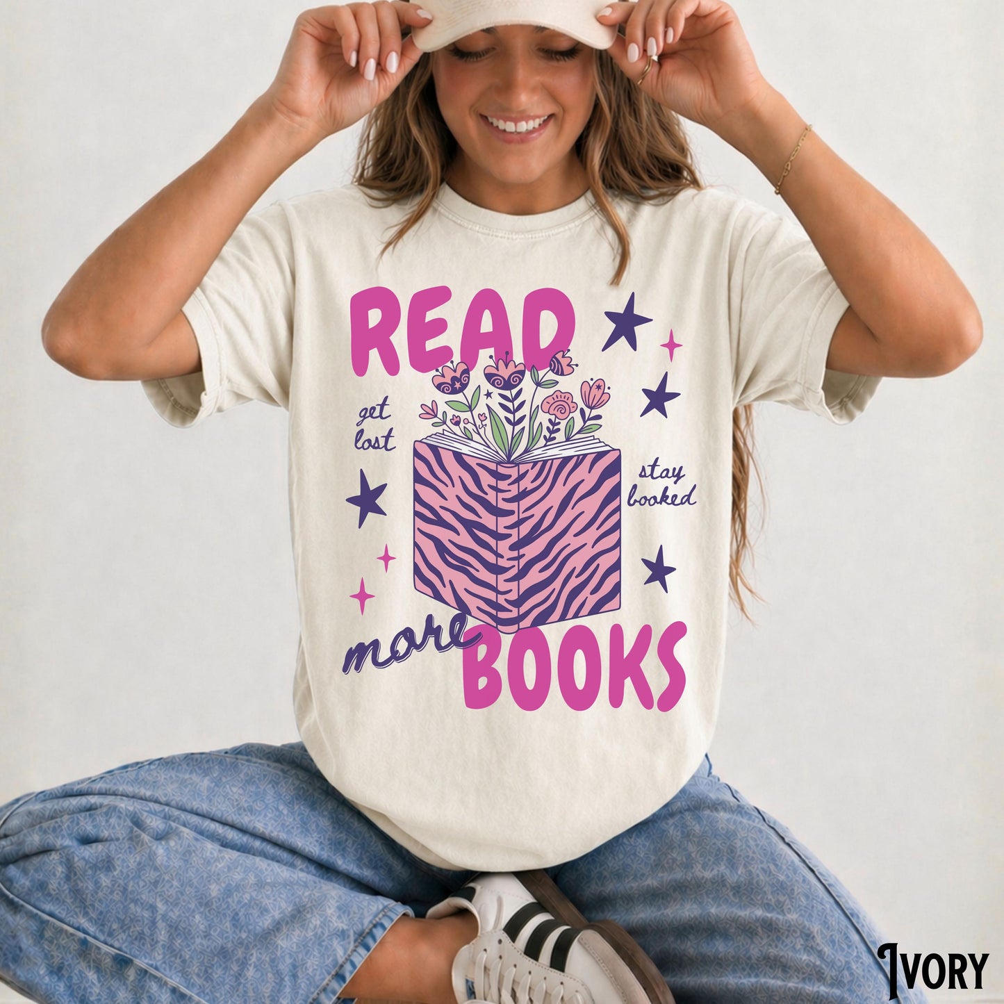 Comfort Colors Bookish Teacher Tee Read More Books Boho Floral Reading Literature Language Arts Ela Literacy (2)