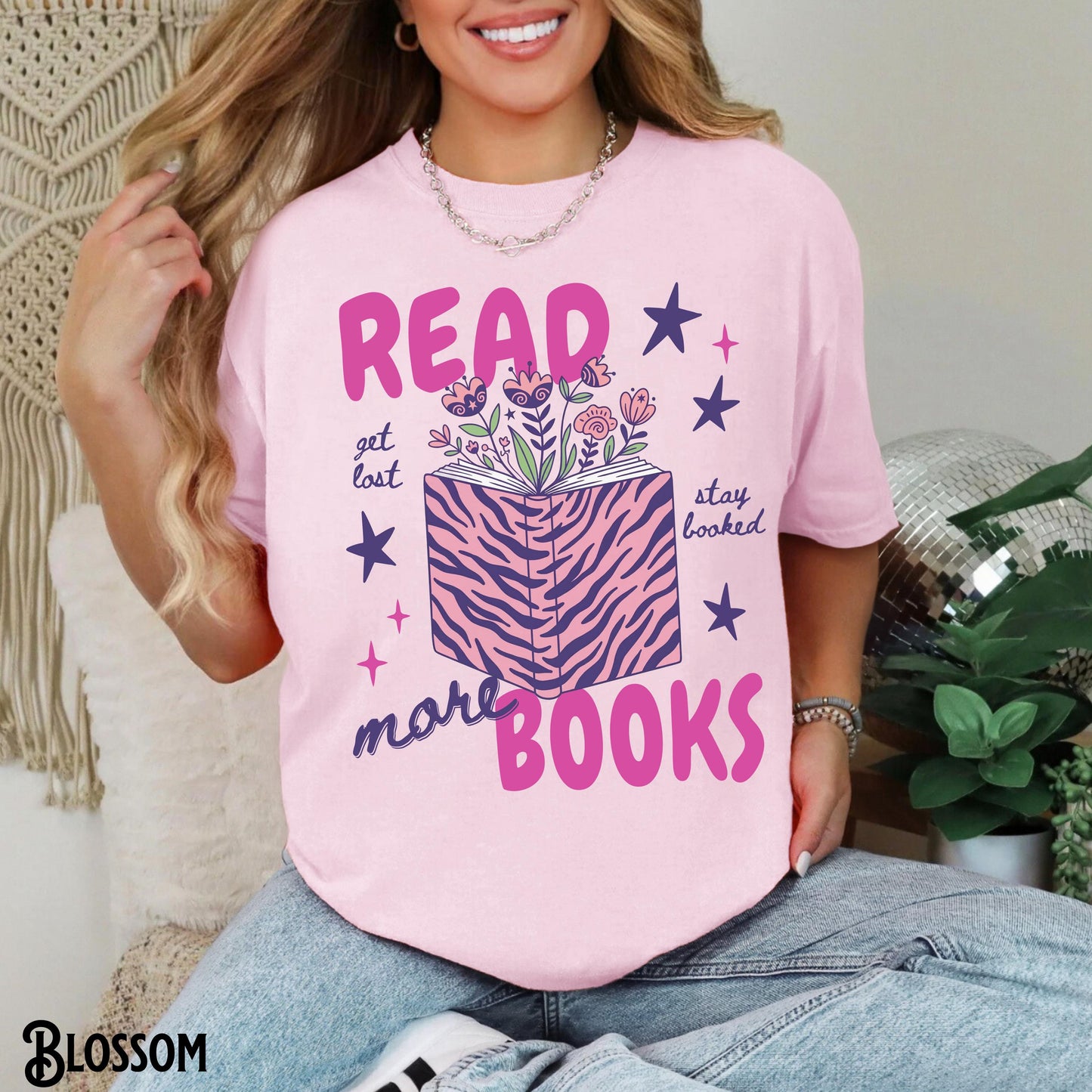 Comfort Colors Bookish Teacher Tee Read More Books Boho Floral Reading Literature Language Arts Ela Literacy (4)