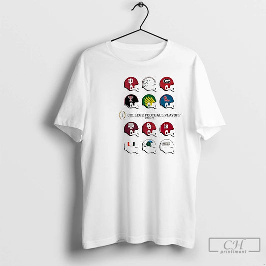 Classic 2025 Cfp Field Toy Team Helmets Circle White T-Shirts, Hoodie, Sweatshirt | AU18TeeNovaLab.com