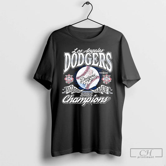 Classic 2025 National League Champions Los Angeles Dodgers T Shirts
