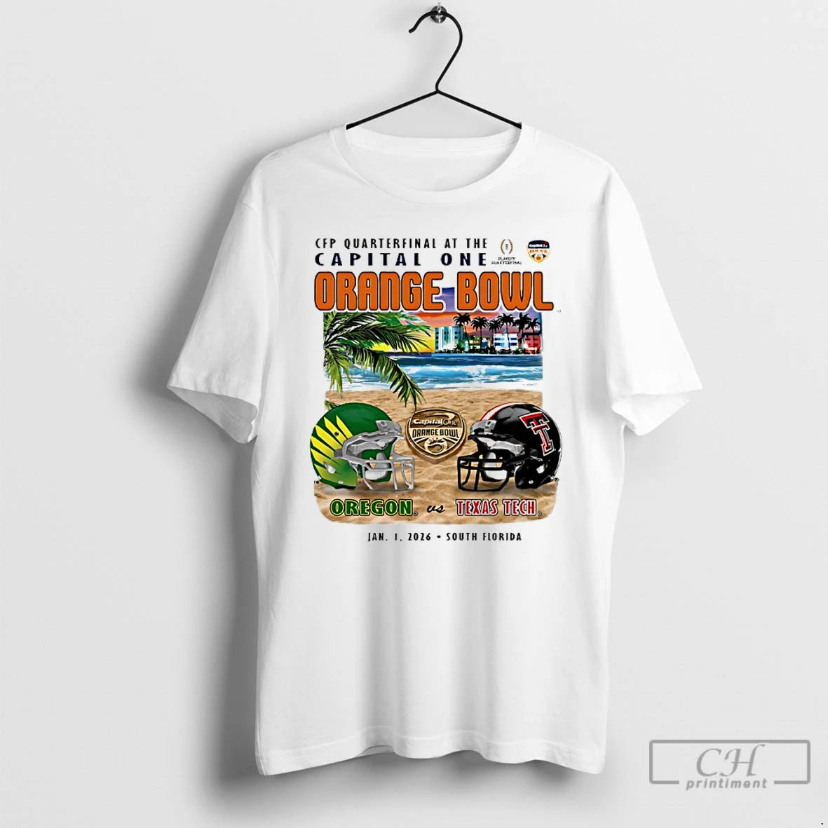Classic 2026 Cfp Quarterfinal At The Capital One Orange Bowl Ducks Vs Red Raider Helmet T-Shirts, Hoodie, Sweatshirt