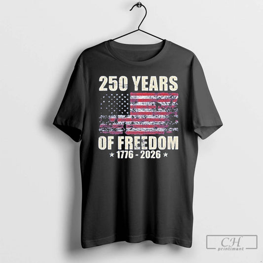 Classic 250 Years Of Freedom Usa Flag T Shirts