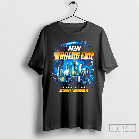 Classic Aew Worlds End 2025 Event City Skyline T-Shirts, Hoodie, Sweatshirt | AU18TeeNovaLab.com