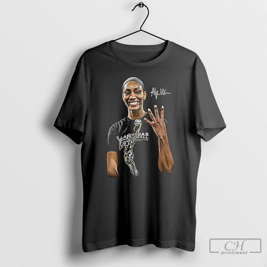 Classic Aja Wilson Las Vegas Aces Wnba Basketball 2025 Signature T Shirts