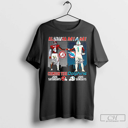 Classic Alabama Miami Players First Bump Signature T-Shirts, Hoodie, Sweatshirt | AU18TeeNovaLab.com