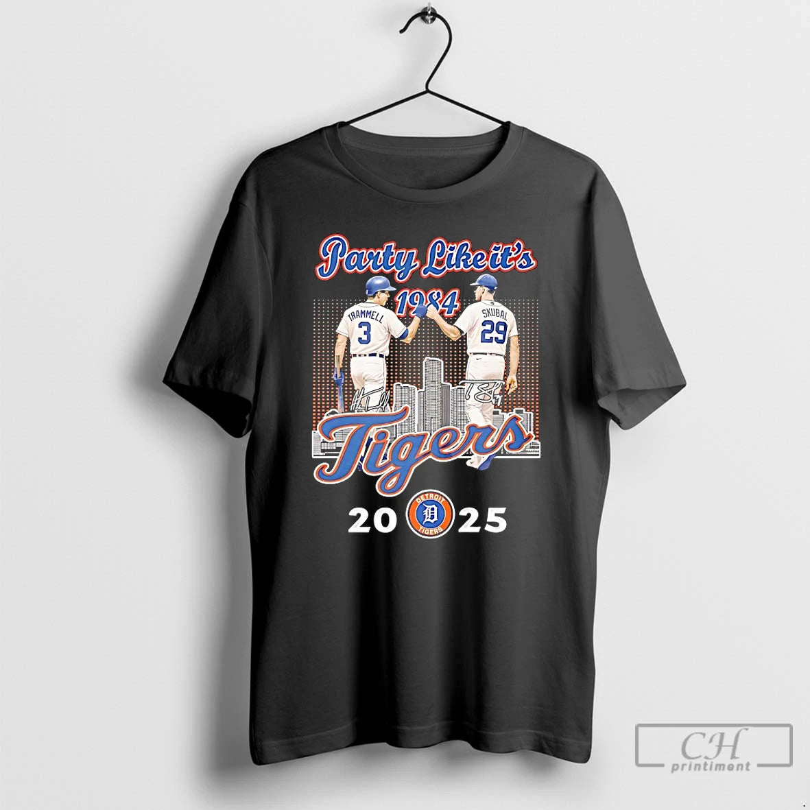 Classic Alan Trammell And Tarik Skubal Detroit Tigers 2025 Party Like Its 1984 Fist Bump