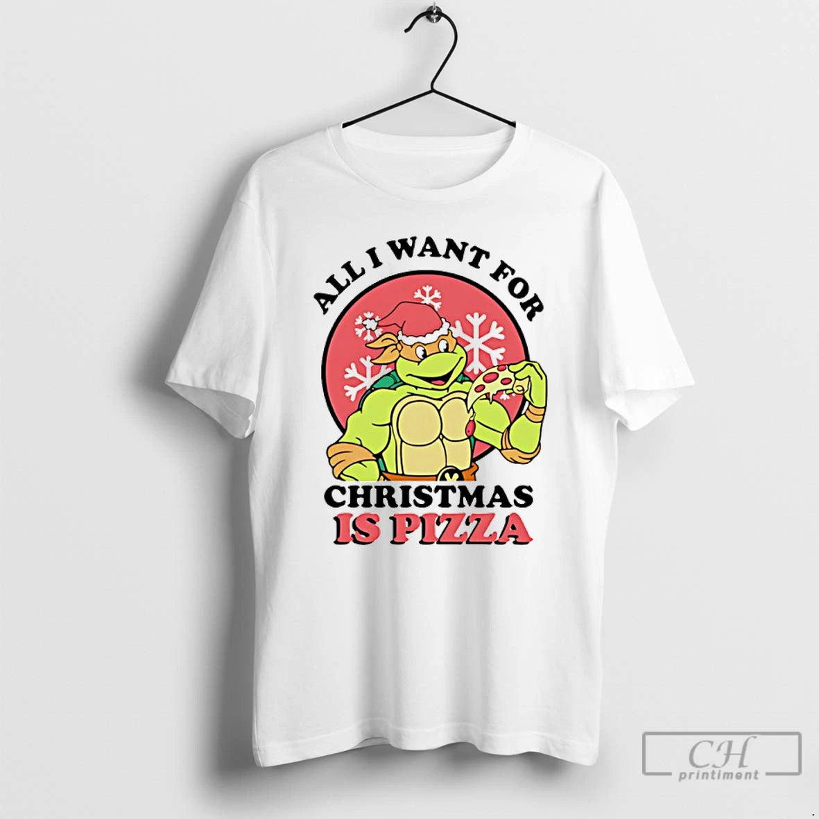 Classic All I Want For Christmas Is Pizza Turtle T-Shirts, Hoodie, Sweatshirt | AU18TeeNovaLab.com