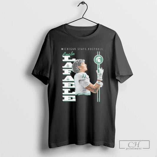 Classic Anelu Lafaele Michigan State Spartans Portrait T Shirts
