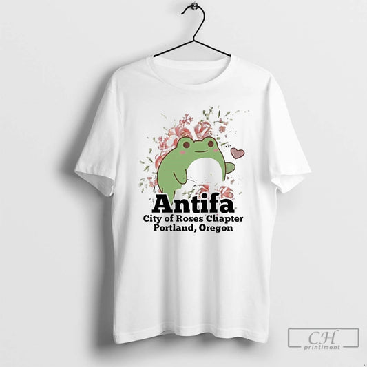Classic Antifa City Of Roses Chapter Portland Oregon Protest T Shirts
