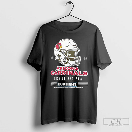 Classic Arizona Cardinals Bud Light 1898 Rise Up Red Sea Football Helmet T Shirts