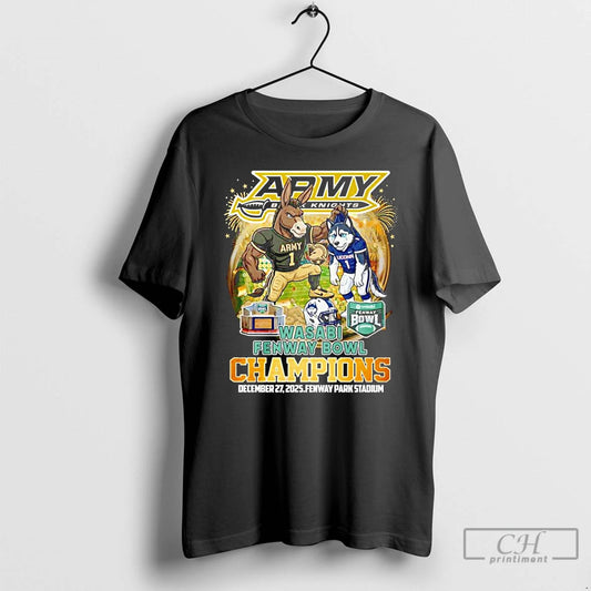 Classic Army Black Knights Football 2025 Wasabi Fenway Bowl Champions Mascot T-Shirts, Hoodie, Sweatshirt