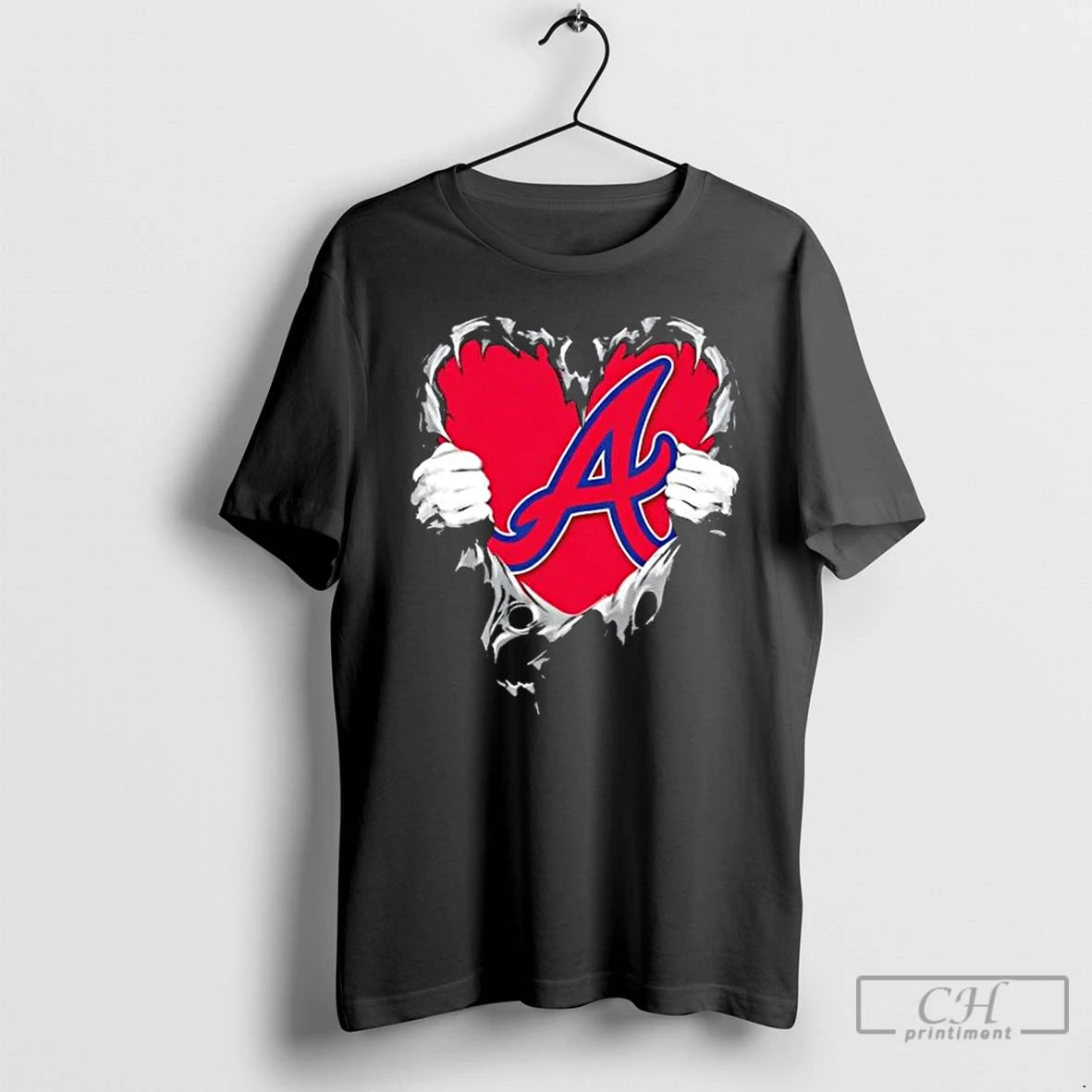 Classic Atlanta Braves Rip The Chest Forever In My Heart T-Shirts, Hoodie, Sweatshirt | AU18TeeNovaLab.com