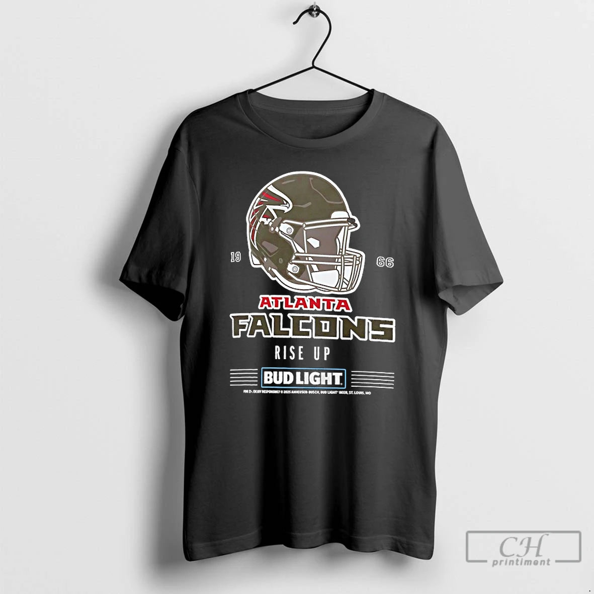 Classic Atlanta Falcons Bud Light 1966 Rise Up Football Helmet T Shirts
