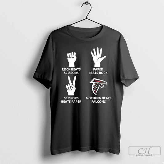 Classic Atlanta Falcons Nothing Beats Rock Beats Scissors Paper Beats Rock Scissors Beats Paper T-Shirts, Hoodie, Sweatshirt