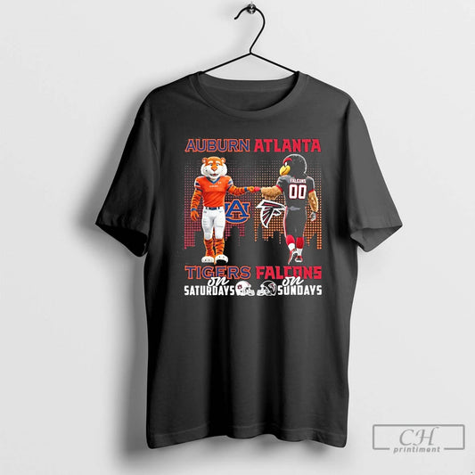 Classic Auburn Tigers On Saturdays X Atlanta Falcons On Sundays T-Shirts, Hoodie, Sweatshirt | AU18TeeNovaLab.com