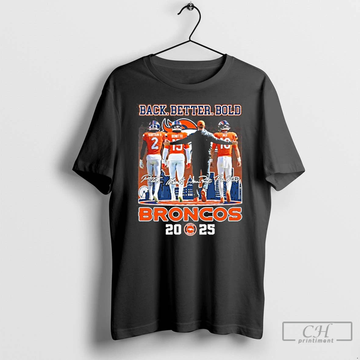 Classic Back Better Bold Player Signature Broncos 2025 T-Shirts, Hoodie, Sweatshirt | AU18TeeNovaLab.com
