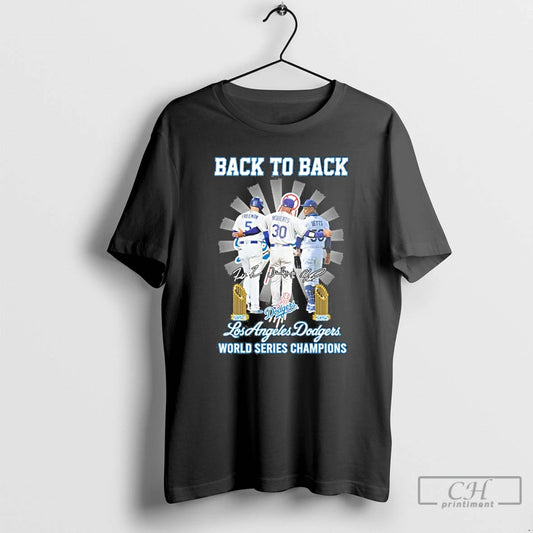 Classic Back To Back Player Signature Los Angeles Dodgers World Series Champions T Shirts Sweater Hoodie, Sweatshirt