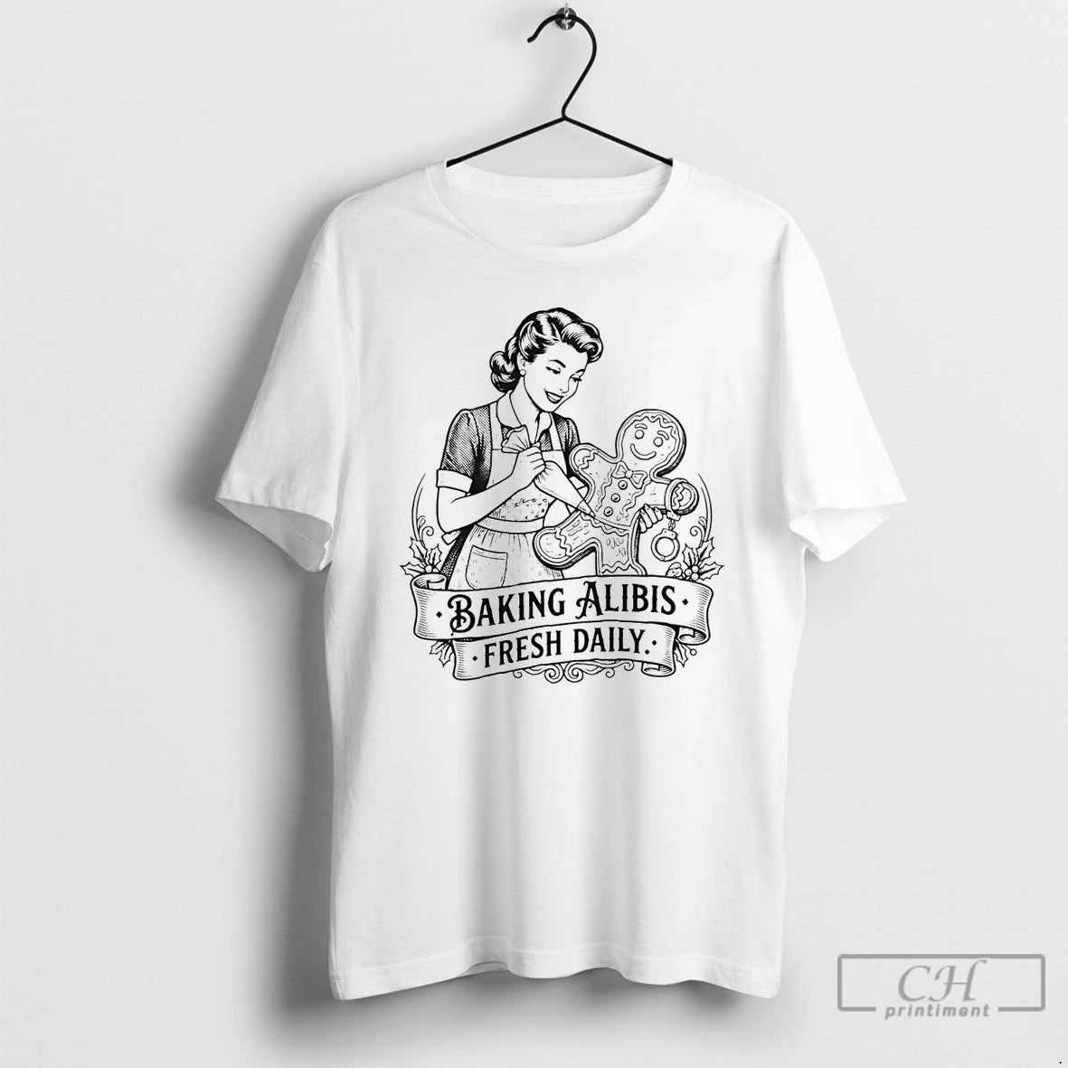 Classic Baking Alibis Gingerbread Fresh Daily Christmas T-Shirts, Hoodie, Sweatshirt | AU18TeeNovaLab.com