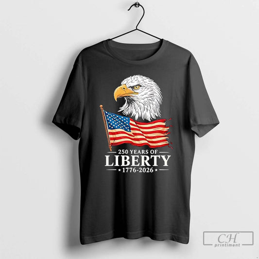 Classic Bald Eagle And American Flag 250 Years Of Liberty 1776 2026 Graphic T Shirts Hoodie, Sweatshirt | AU18TeeNovaLab.com