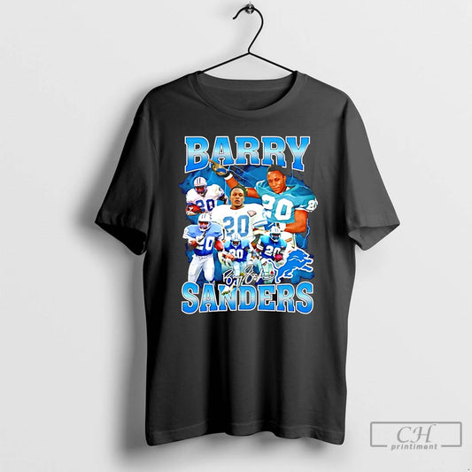 Classic Barry Sanders Detroit Lions Vintage Signature T Shirts