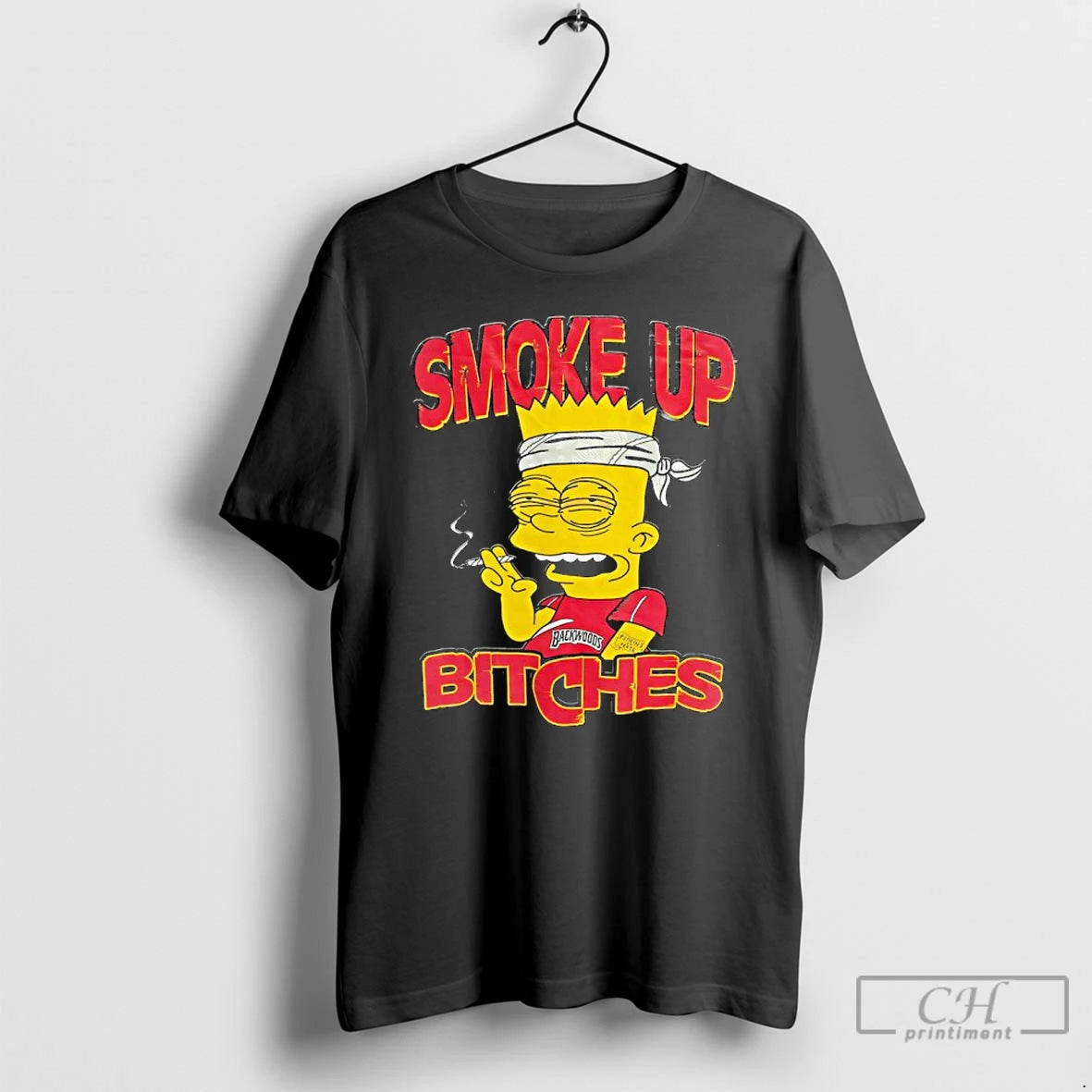 Classic Bart Simpson Bloodshot Smoke Up Bitches T-Shirts, Hoodie, Sweatshirt | AU18TeeNovaLab.com