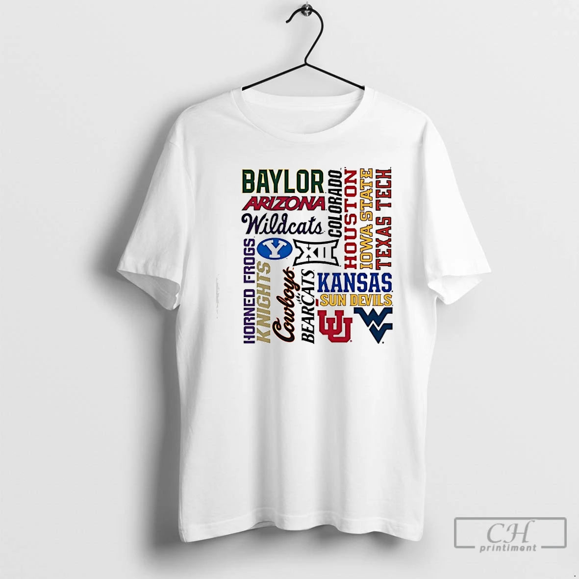 Classic Big 12 Team Wordmarks Logo T-Shirts, Hoodie, Sweatshirt | AU18TeeNovaLab.com