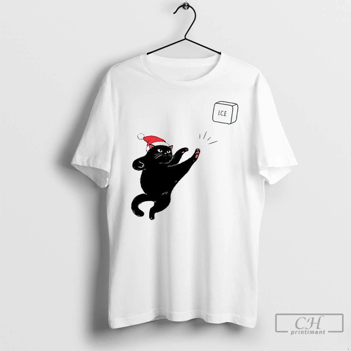 Classic Black Cat Christmas Abolish Ice Fuck Ice Caricature T-Shirts, Hoodie, Sweatshirt | AU18TeeNovaLab.com