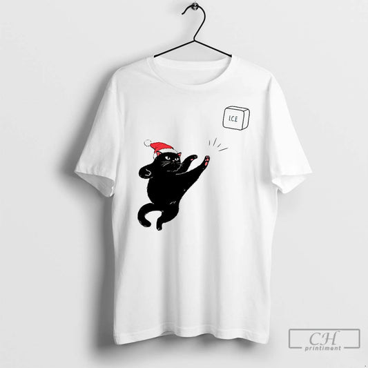 Classic Black Cat Christmas Abolish Ice Fuck Ice Caricature T-Shirts, Hoodie, Sweatshirt | AU18TeeNovaLab.com