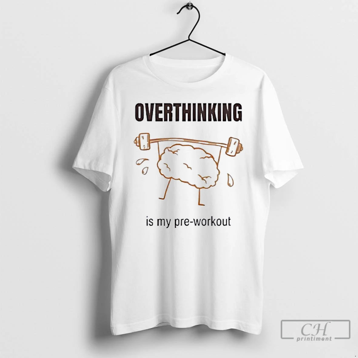 Classic Brain Lifting Weights Overthinking Is My Pre Workout T-Shirts, Hoodie, Sweatshirt | AU18TeeNovaLab.com