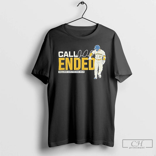 Classic Call Ended William Contreras Milwaukee Brewers Baseball Signature T Shirts