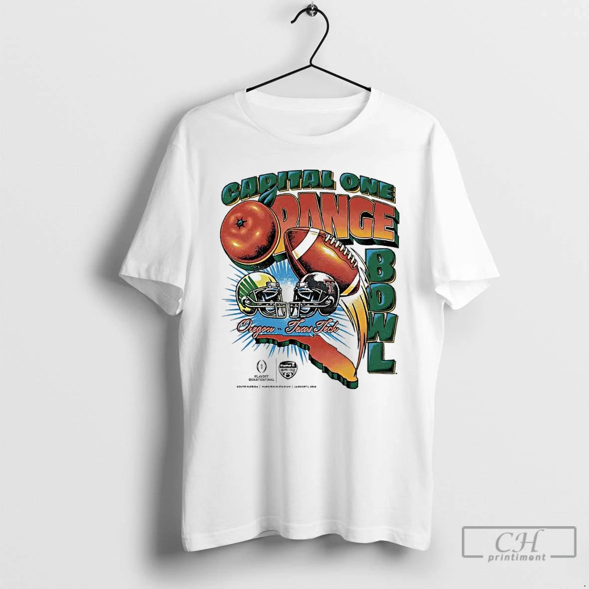 Classic Capital One Orange Bowl 2026 Oregon Vs Texas Tech Matchup Vintage T Shirts Sweater Hoodie, Sweatshirt