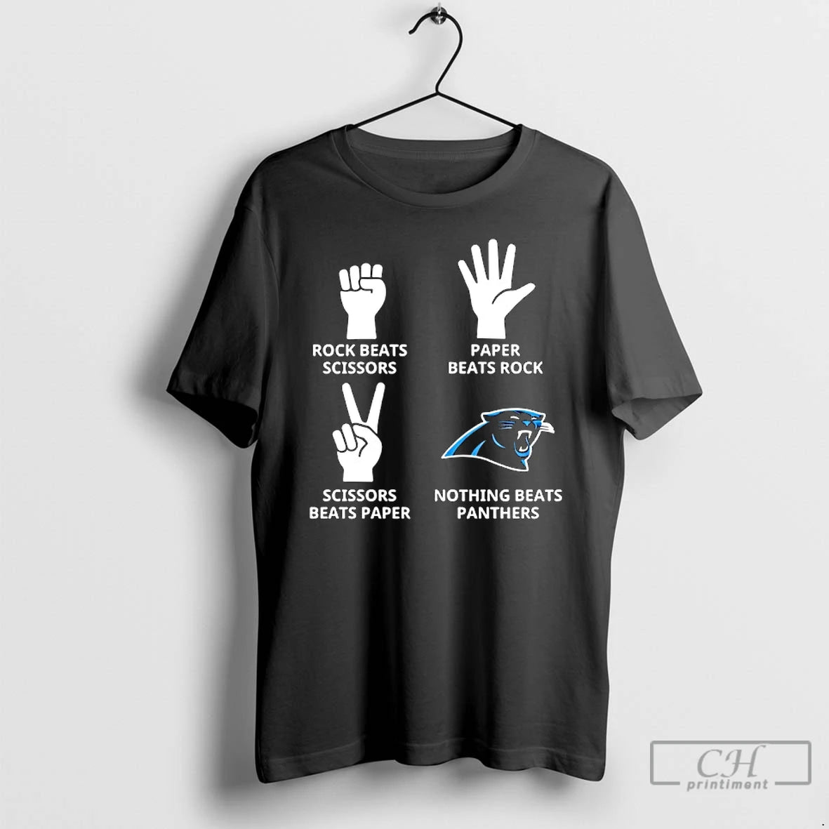 Classic Carolina Panthers Nothing Beats Rock Beats Scissors Paper Beats Rock Scissors Beats Paper T-Shirts, Hoodie,...