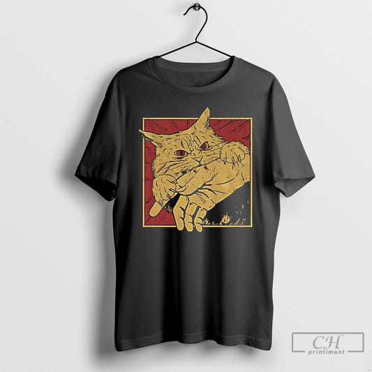 Classic Cat Bite Japanese Horror Anime Graphic T-Shirts, Hoodie, Sweatshirt | AU18TeeNovaLab.com