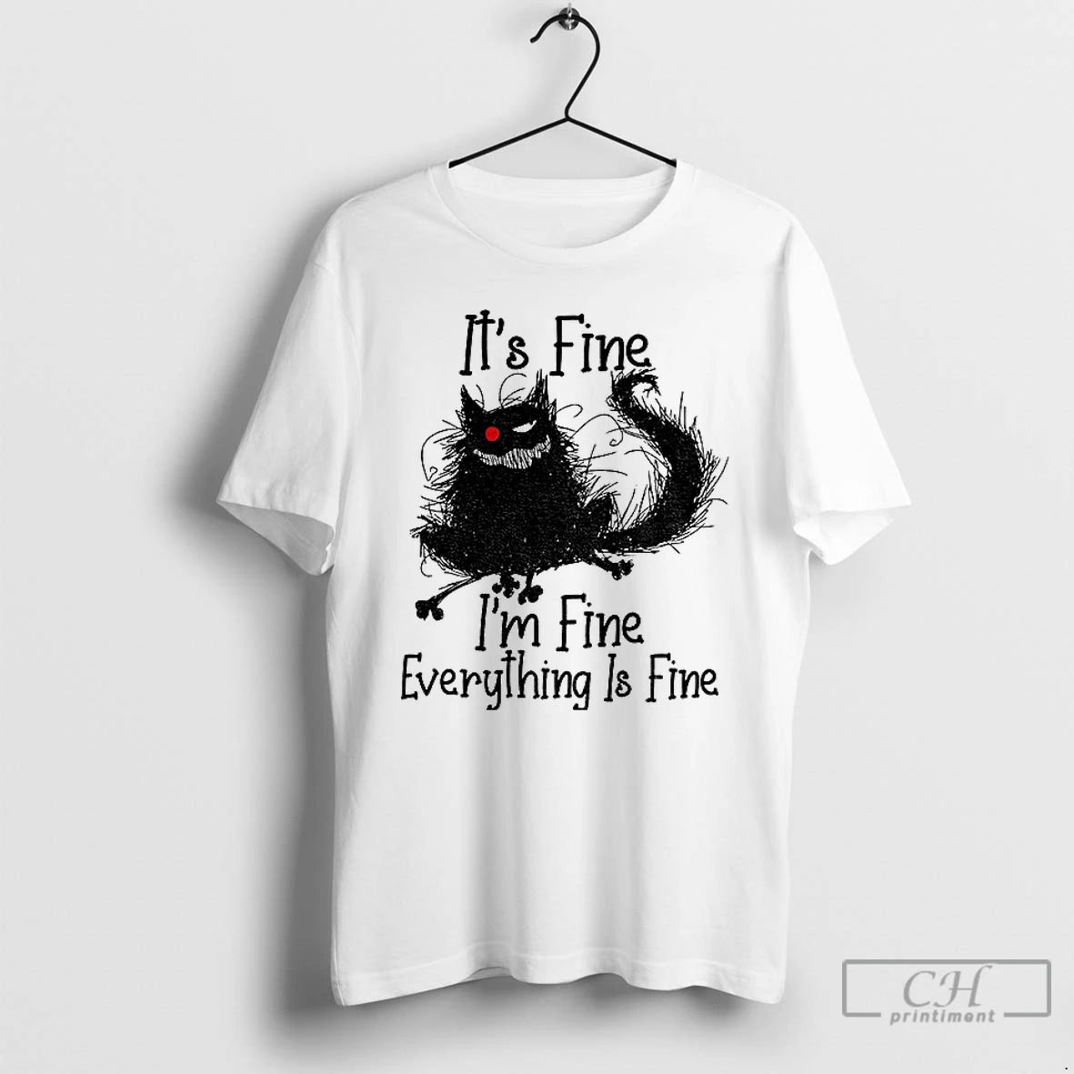 Classic Cat Its Fine Im Fine Everything Is Fine T-Shirts, Hoodie, Sweatshirt | AU18TeeNovaLab.com
