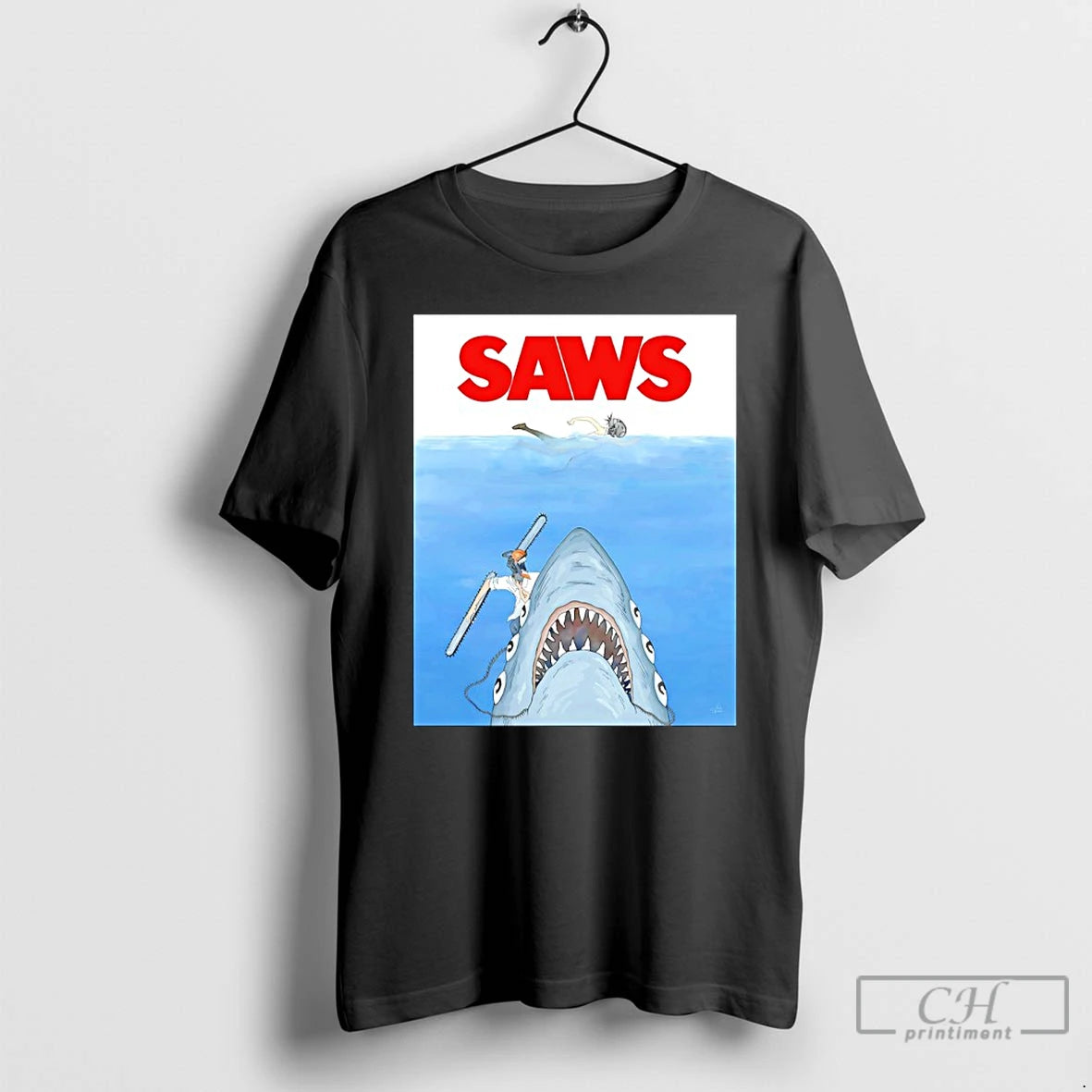 Classic Chainsaw Man Jaws Parody T-Shirts, Hoodie, Sweatshirt | AU18TeeNovaLab.com