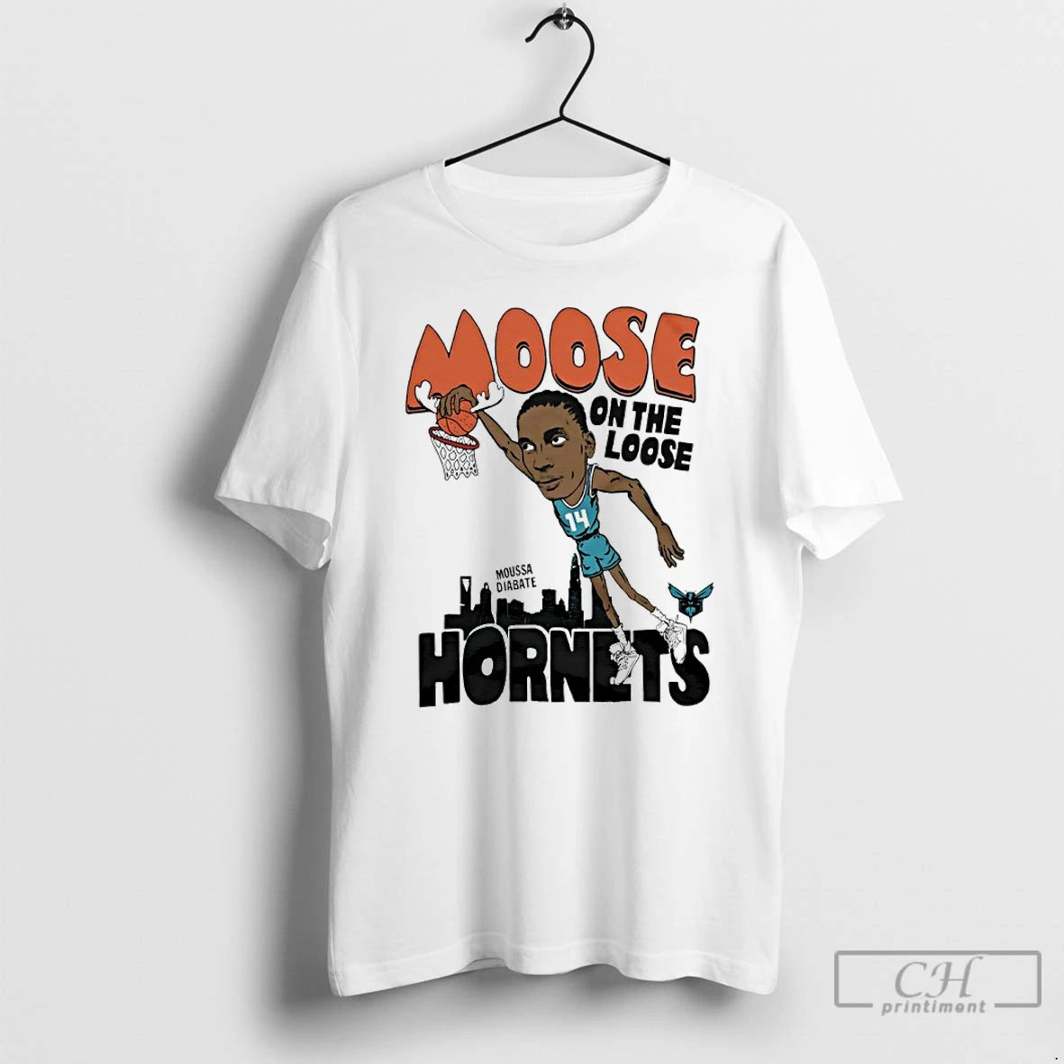 Classic Charlotte Hornets Moussa Diabate Moose On The Loose T-Shirts, Hoodie, Sweatshirt | AU18TeeNovaLab.com