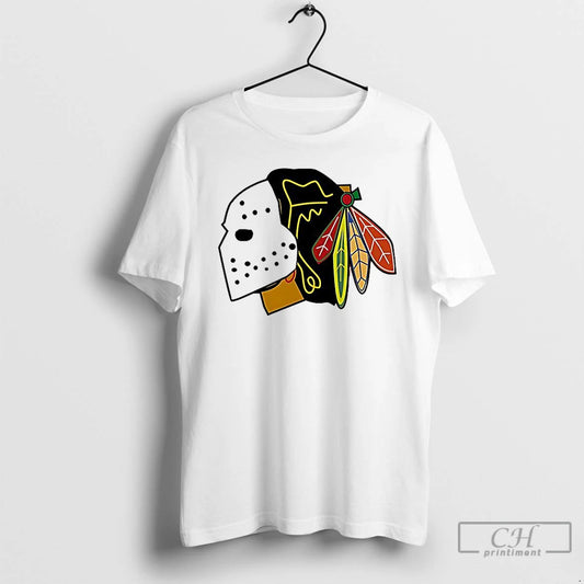 Classic Chicago Blackhawks Hockey Mask Color T Shirts