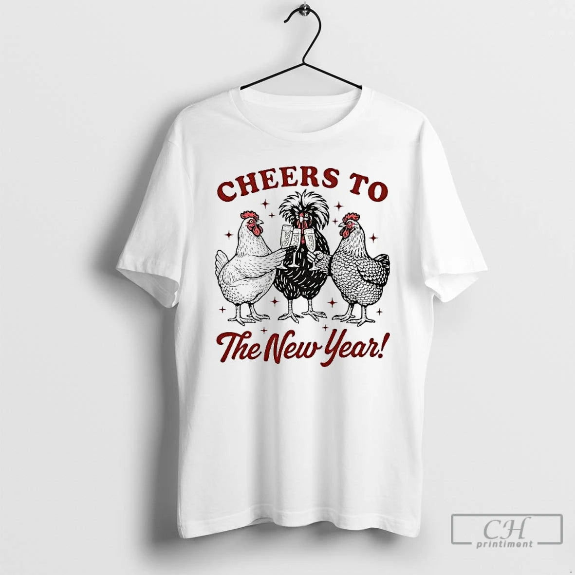 Classic Chicken Cheers To The New Year T-Shirts, Hoodie, Sweatshirt | AU18TeeNovaLab.com