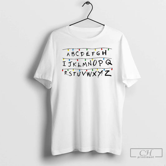 Classic Christmas Alphabet String Lights T-Shirts, Hoodie, Sweatshirt | AU18TeeNovaLab.com