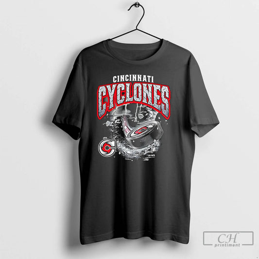 Classic Cincinnati Cyclones Storm Warning Nhl T Shirts
