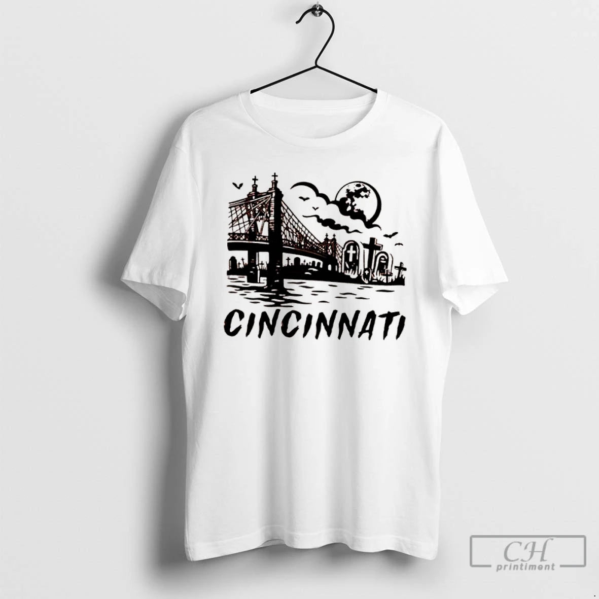 Classic Cincinnati Downtown Spooky Halloween T Shirts