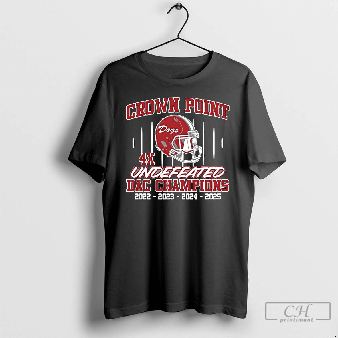 Classic Crown Point Bulldogs 4x Undefeated Dac Champions T Shirts