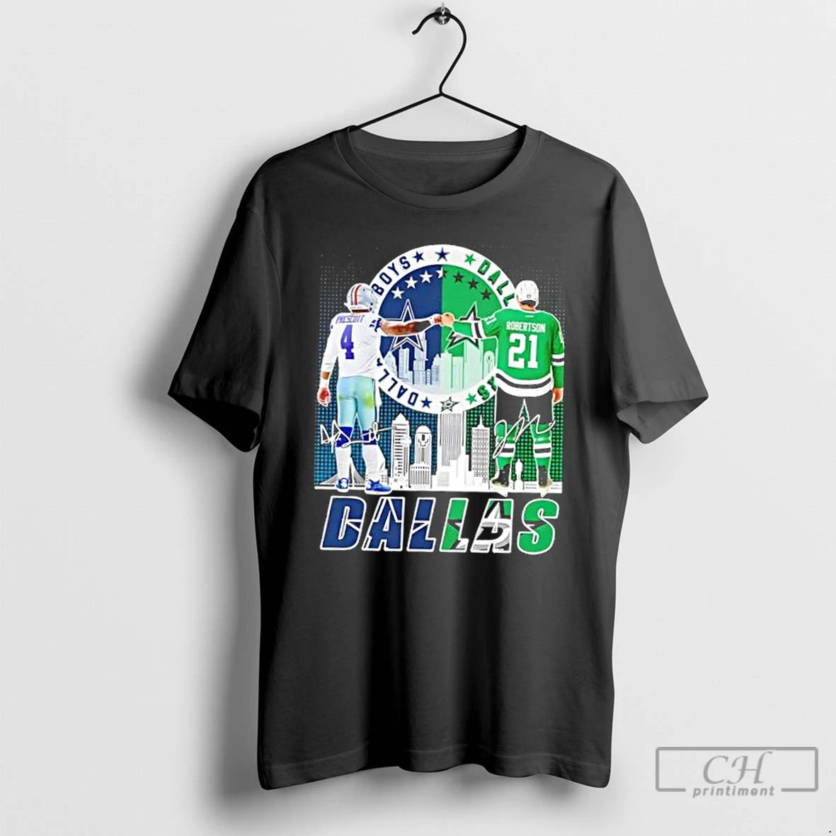 Classic Dallas City Sports Prescott Cowboys X Robertson Stars Skyline T-Shirts, Hoodie, Sweatshirt | AU18TeeNovaLab.com
