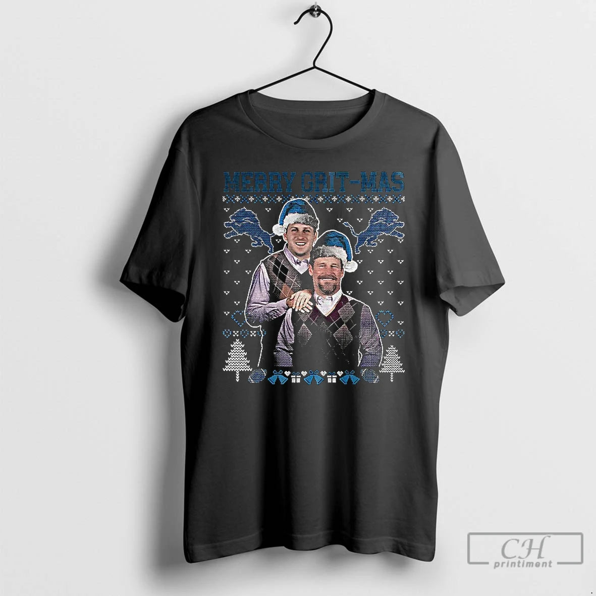 Classic Dan Campbell Jared Goff Merry Grit Mas Detroit Lions Christmas T-Shirts, Hoodie, Sweatshirt | AU18TeeNovaLab.com