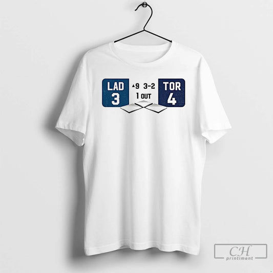 Classic Dodgers Blue Jays World Series Win Top Of The Ninth Score Lad 3 T-Shirts, Hoodie, Sweatshirt | AU18TeeNovaLab.com